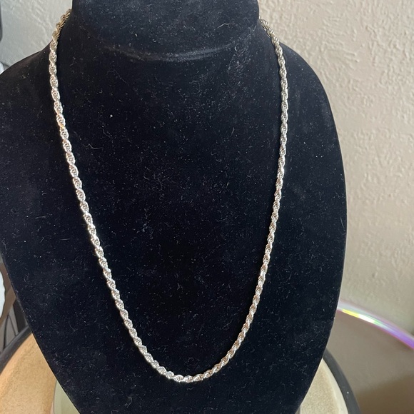 Silver 24” Solid Rope Chain 925 4mm thick Italy - Picture 6 of 15